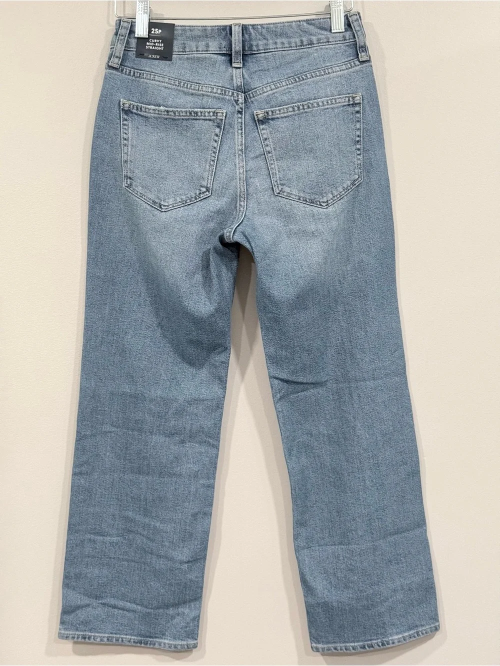 J. Crew Blue Curvy Mid-Rise Straight Jeans 25P NWT